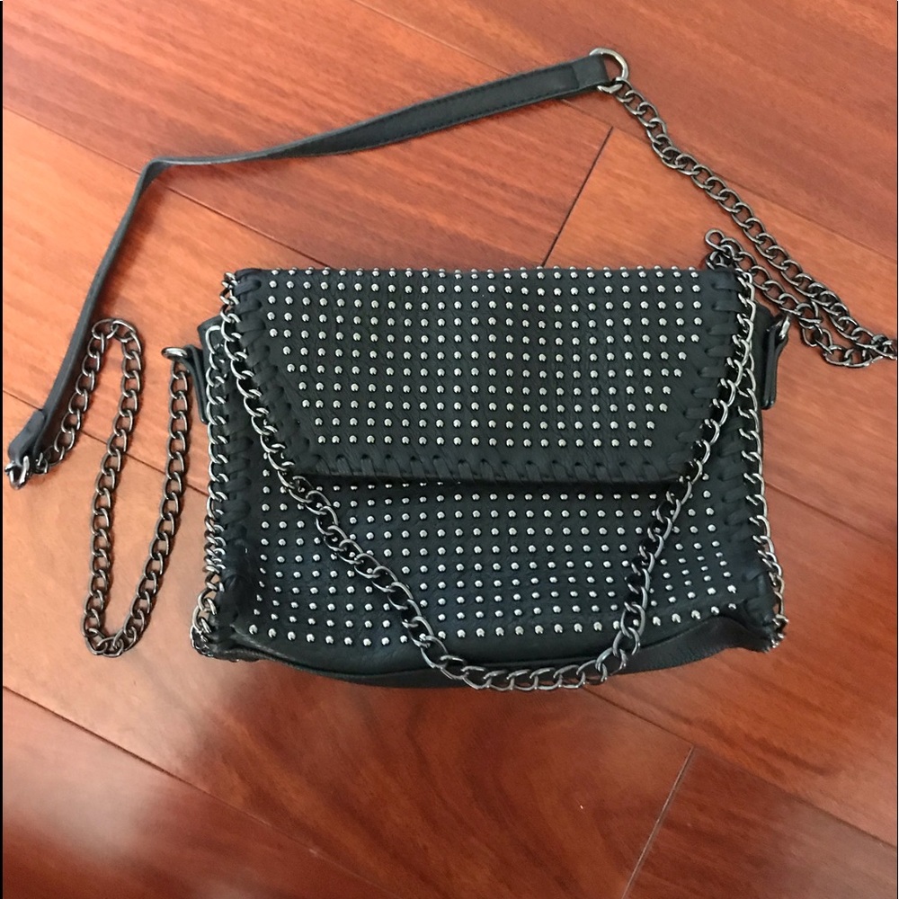 Black crossbody with studs